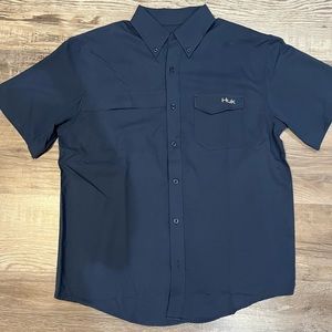 Huk button down size medium, navy blue color